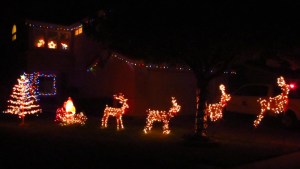 Santa's sleigh taking off