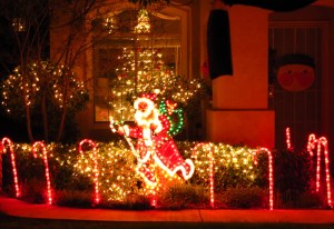 Wordpress weekly photo challenge: Let there be light - Santa Christmas lights