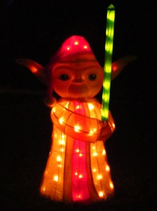 Yoda Christmas light display