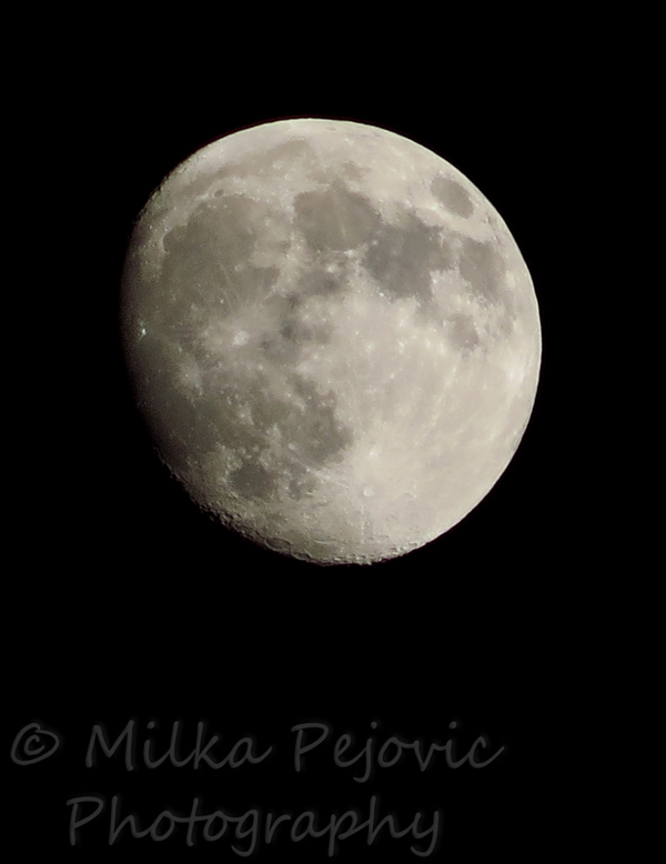 Wordpress weekly photo challenge: Masterpiece - almost full moon with moon craters