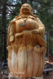 Travel theme: Sculpture - large wood sculpture of Buddha