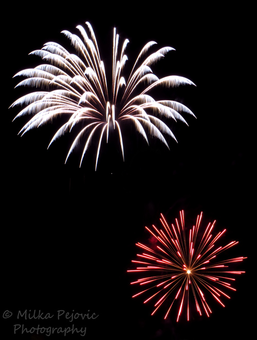 White and red fireworks