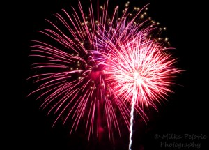 Pink and purple fireworks