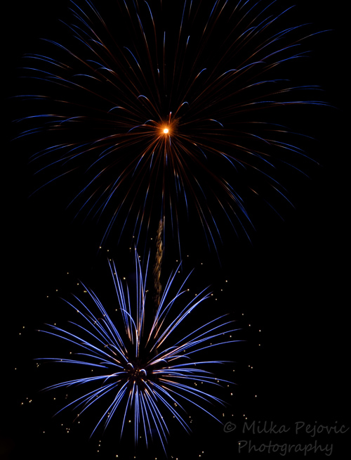 Fourth of July fireworks - blue fireworks