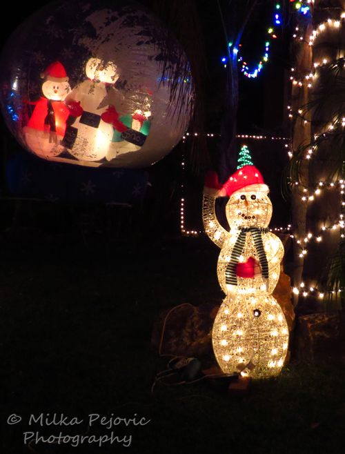 Snowman Christmas light display